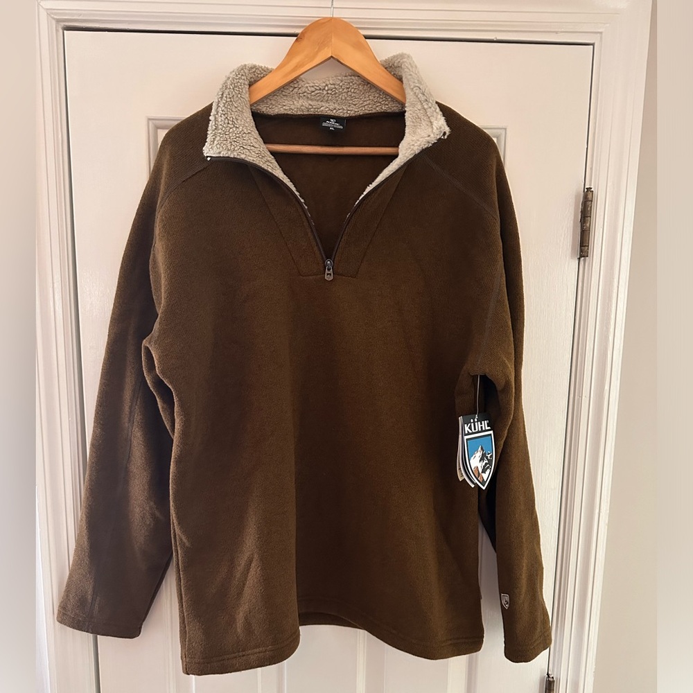 NWT Kuhl Europa 1/4 Zip Shearling Lined Collar Sweater Mens XL